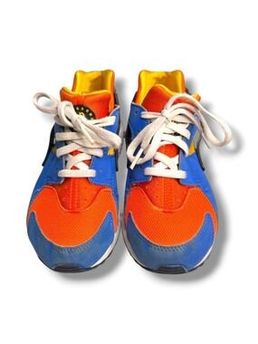 Nike Huarache Run Kids Athletic Shoes Blue Orange Yellow Size 1Y